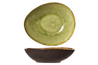 Bord diep ovaal groen 19,5 cm Mossa