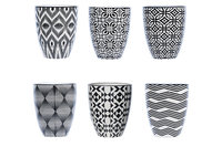 Koffie kopje zonder oor zwart en wit 19cl Nikko