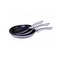 Koekenpannen set 3-delig marmer zilvergrijs