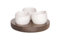 Aperoset 4-delig hout 3 potjes Bao