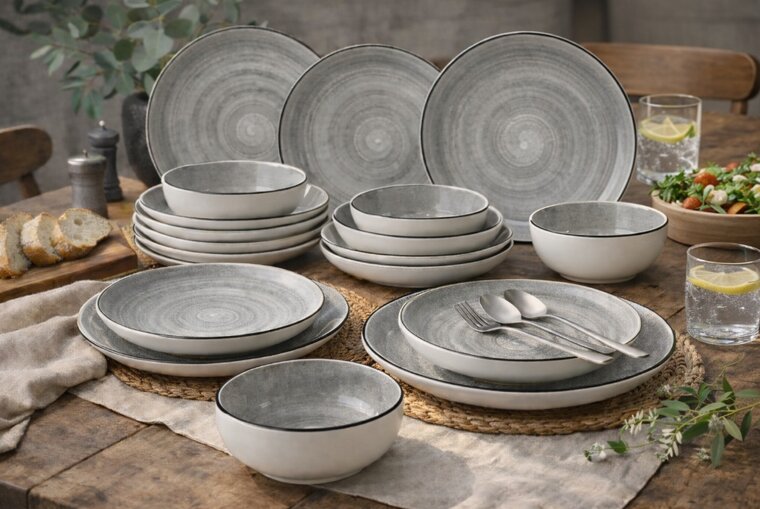 Serviesset 12 personen Baltic grey