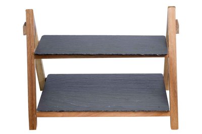 Etagere leisteen- hout 40 cm