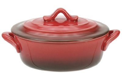 Ovenschotel met deksel 0,25L rood