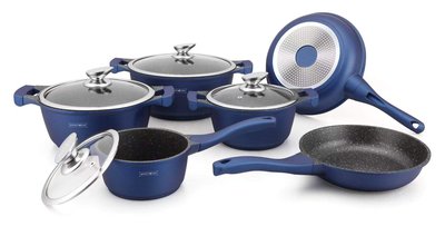 En vruchten Communistisch Pannenset 10 delig marmeren coating blauw limited | AANBIEDING pannen -  Kookwinkel Kitchen&More