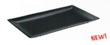 Asia Black rechthoekig bord mat zwart 30x15 cm