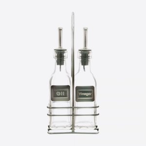 De lucht Geduld kolonie Olie- en azijnset uit glas 150 ml | Point-Virgule - Kookwinkel Kitchen&More