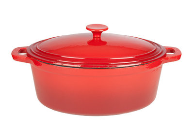Braadpan gietijzer Bergerac 28 x 21,5 Rood 4 liter Cosy&Trendy pannen - Kookwinkel Kitchen&More