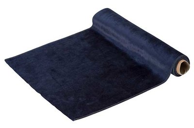 Tafelloper velvet donkerblauw 35 cm x 200 cm textiel
