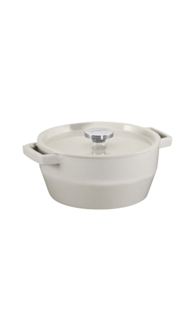 Braadpan gietijzer wit 2,2 L Slowcook Pebble 