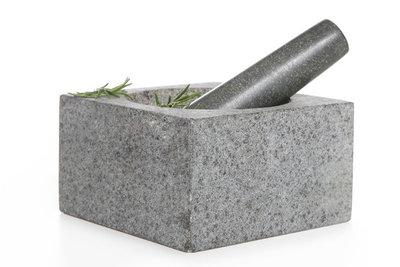 Vijzel met stamper van graniet vierkant cm | Voordelig kopen - SALE - Kookwinkel