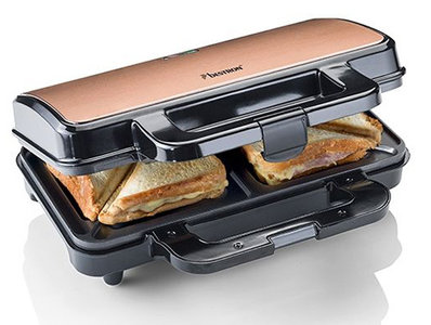 Tosti ijzer XL Bestron koper 