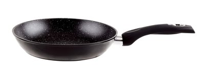 Koekenpan 24 cm marmeren coating zwart