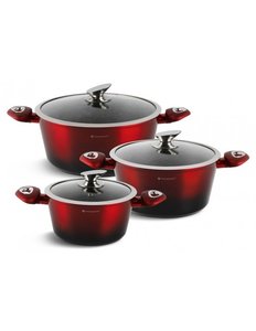 Pannenset Luxe 6-Delig Rood-Zwart-Metallic Edënbërg Red Line