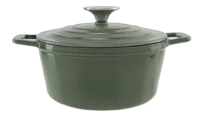 Kookpot 18cm Castard gietijzer glans groen