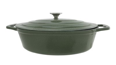 Kookpot 33cm ovaal Castard gietijzer glans groen