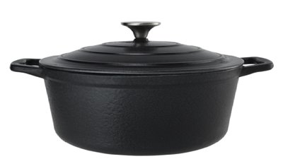Kookpot 26cm Castard gietijzer mat zwart