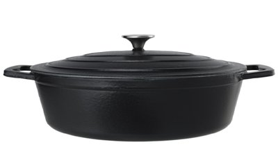 Kookpot ovaal 5,1L Castard gietijzer mat zwart