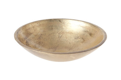 Kom Hout Antique Goud 24,5cm