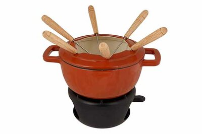 Fondueset Gietijzer 18cm Roest