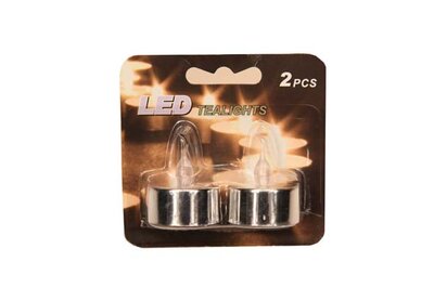 Theelichten LED Zilver - Set van 2 stuks