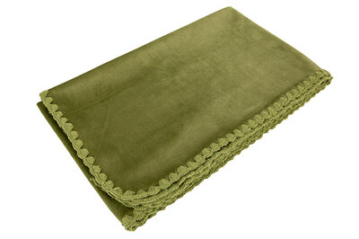 Tafelloper velvet mos groen 40 cm x 140 cm polyester 