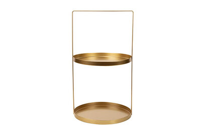 Etagere 2 laags mat goud 45 cm 