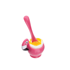 Eierdop flamingo met lepel