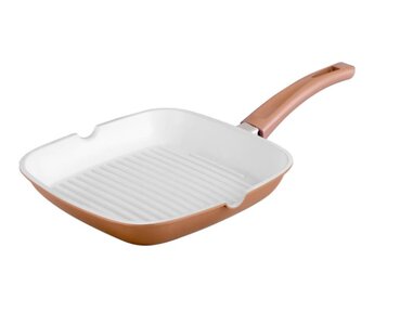 Grillpan 24 cm met keramische laag koper