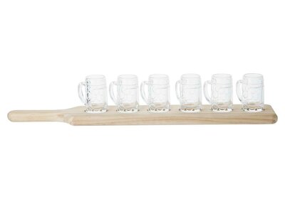 Shotglazen 6 stuks op houten plank Cosy & Trendy