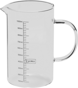 Maatbeker 1 liter Borosilicaatglas Lurch