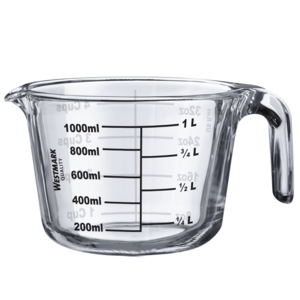 Maatbeker 1 liter Borosilicaatglas Westmark