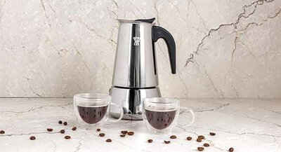 Percolator set 3 delig 10-kops met 2 glazen Omagio Linea