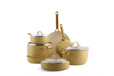 Pannenset 10 delig Greenpan Padova Blush Yellow Gold