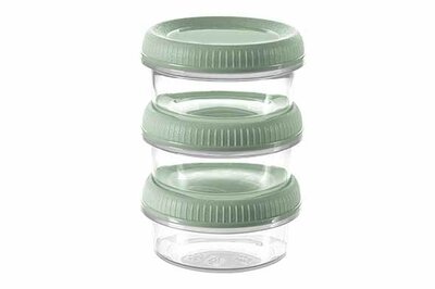 Stapelbaar vershoudbakje 3 stuks rond 100 ml Smart to go eco curver 