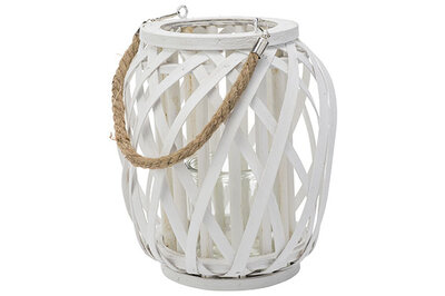 Lantaarn 23 cm Wit Rattan