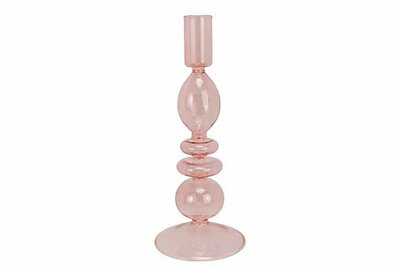 Kandelaar Roze 8,5 x 8,5 x 21 cm Glas
