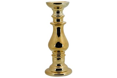 Kandelaar Rond Goud 12,8 x 12,8 x 33,5 cm Keramiek