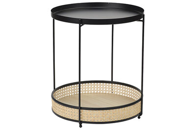 Bijzettafel Reed Nature Foldable Zwart Cosy & Home
