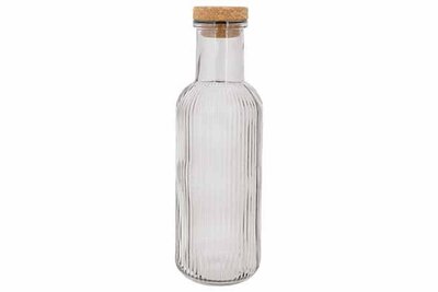 Fles 1 liter met kurk Raya Grijs