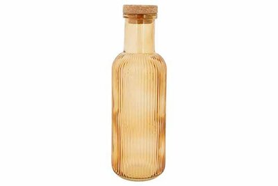 Fles 1 liter met kurk Raya Oker