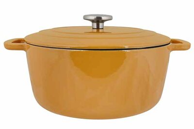 Braadpan gietijzer 28 cm okergeel Fontestic