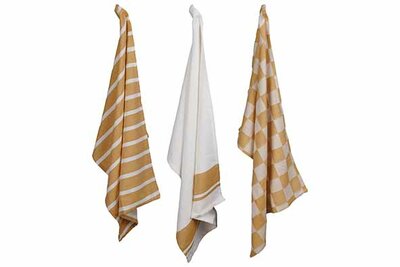 Theedoek amber set van 3