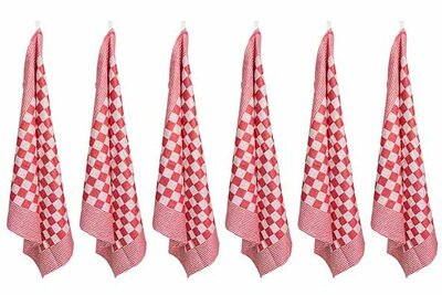 Theedoek Rood Set van 6