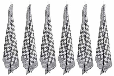 Theedoek Zwart Set van 6