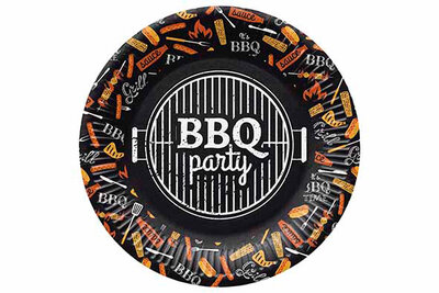 Bord karton 23 cm BBQ Party set van 8 PAW
