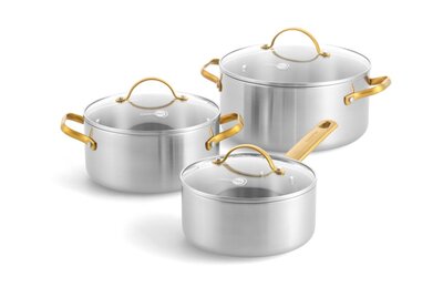Pannenset RVS 6-delig Greenpan Padova 3-Ply uncoated 