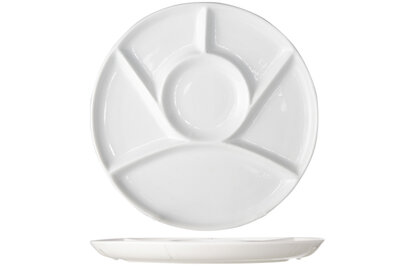 Fonduebord Wit 23,5 cm 6 vakken