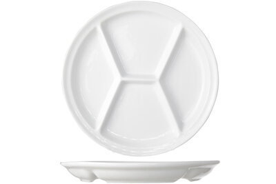 Fonduebord Wit 26 cm 4 vakken