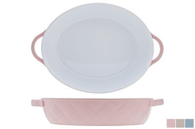 ovaal 30 cm | Roze ovenschalen ruitjes AANBIEDING - Kookwinkel Kitchen&More