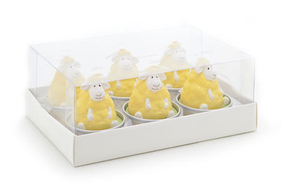 Theelichtjes schaap set 6 geel Cosy@Home